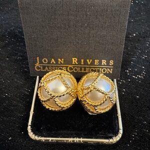 Joan Rivers Classics Collection Gold and Pearl Earrings